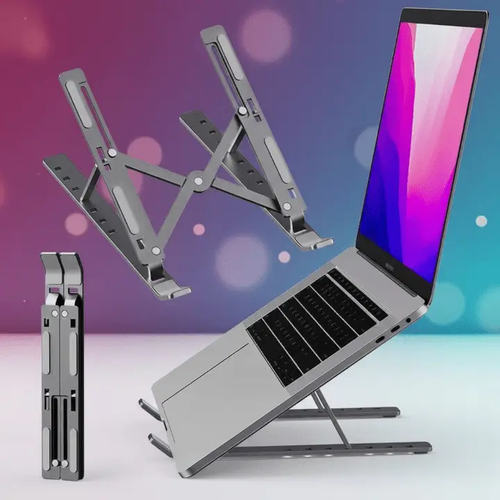 Adjustable Foldable Metal Laptop Stand with Carrying Case-H - Photo 1