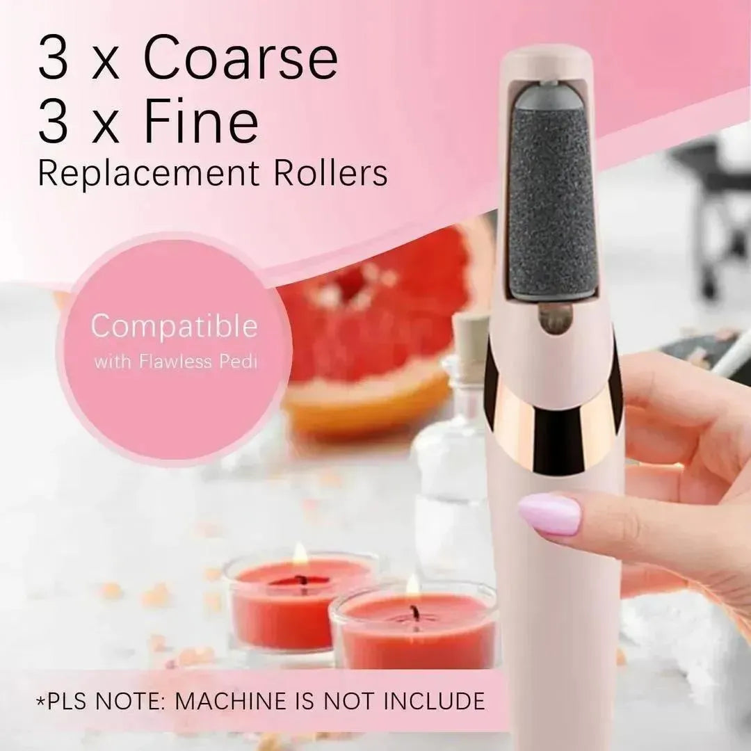 Electric Foot Scrubber with 6 Replacement Rollers-M