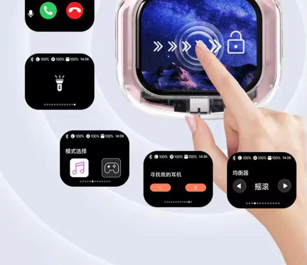 Wireless Transparent Earbuds with Smart Touch Controls-M
