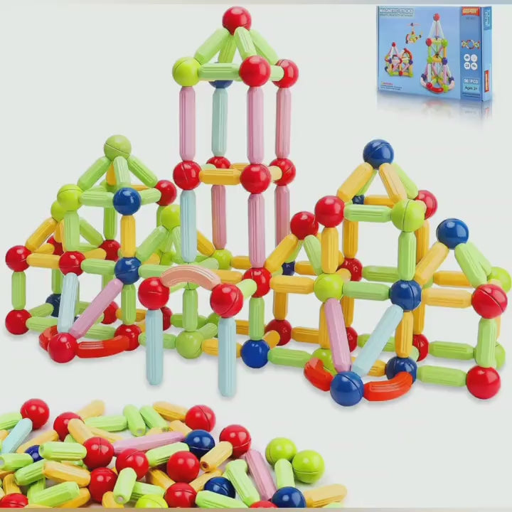 Magnetic Toys Building Blocks - 36 PCS Kids Magnet Balls and Rods Set Toddler STEM Sticks Toy Learning Educational Block Games Stacking Toys for Boy Girl Age 3+ Years Old Preschool